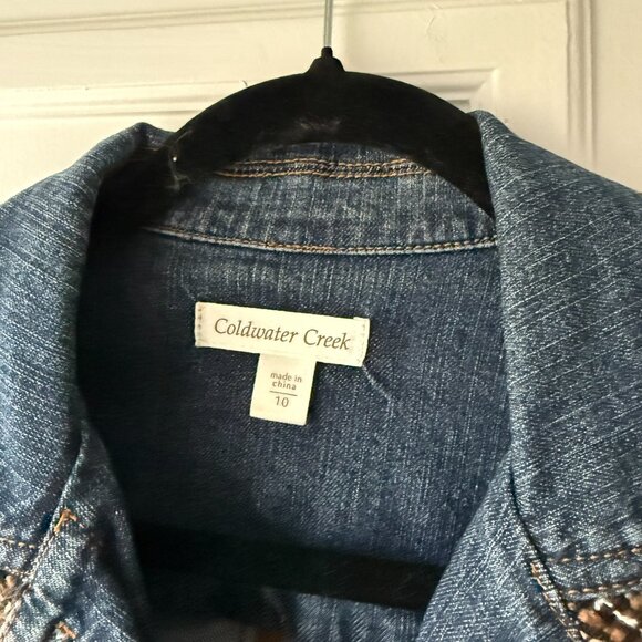 Coldwater Creek Denim Jacket with Tweed Trim - Picture 6 of 6